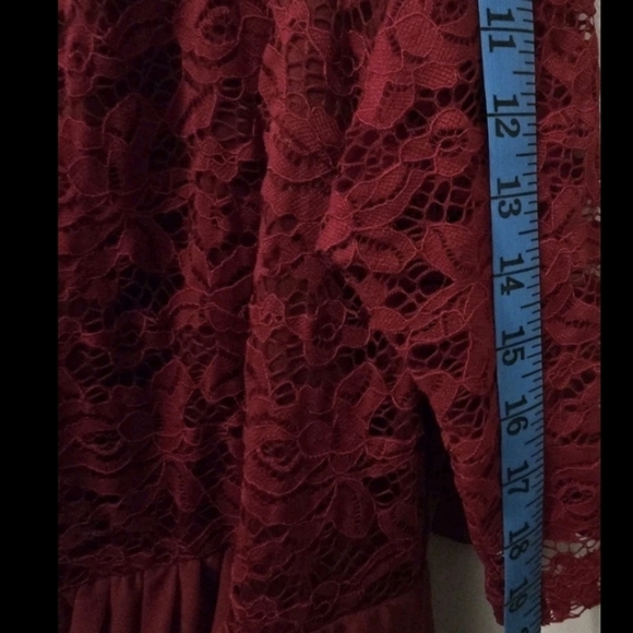 Nemidor Burgundy Lace Maxi  Bridesmaid Formal Gown Holiday Size 20 - Picture 13 of 15